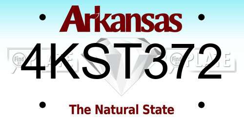 4KST372 Arkansas License Plate