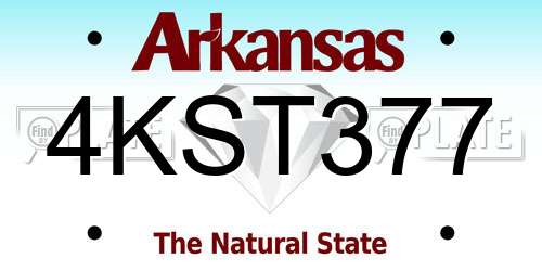 4KST377 Arkansas License Plate