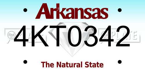 4KT0342 Arkansas License Plate
