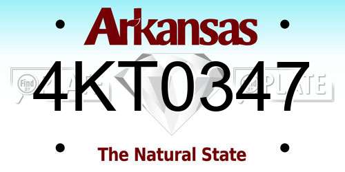 4KT0347 Arkansas License Plate