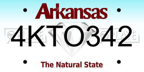 4KTO342 Arkansas License Plate