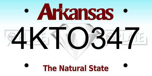 4KTO347 Arkansas License Plate
