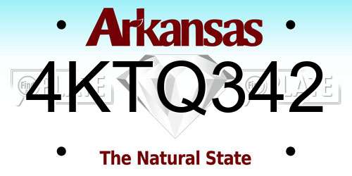 4KTQ342 Arkansas License Plate