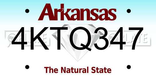 4KTQ347 Arkansas License Plate
