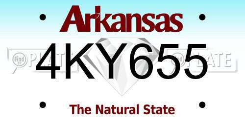 4KY655 Arkansas License Plate