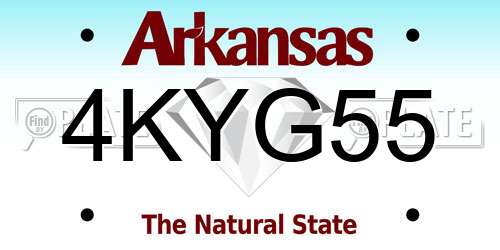 4KYG55 Arkansas License Plate