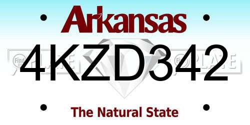 4KZD342 Arkansas License Plate