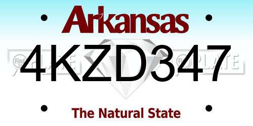 4KZD347 Arkansas License Plate