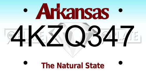 4KZQ347 Arkansas License Plate