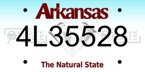 4L35528 Arkansas License Plate