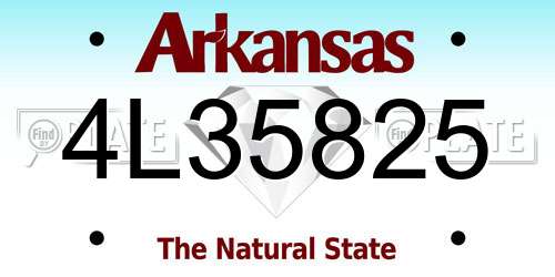 4L35825 Arkansas License Plate