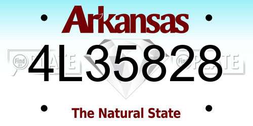 4L35828 Arkansas License Plate