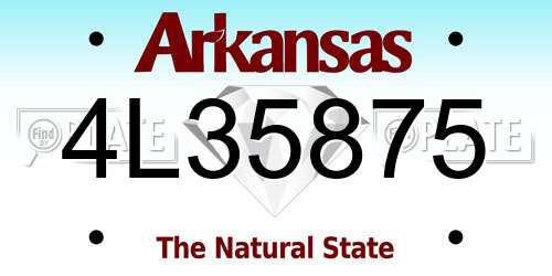 4L35875 Arkansas License Plate