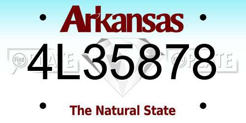 4L35878 Arkansas License Plate