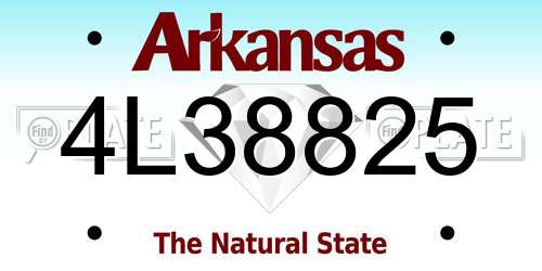 4L38825 Arkansas License Plate