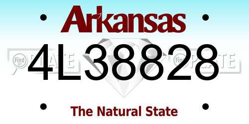 4L38828 Arkansas License Plate