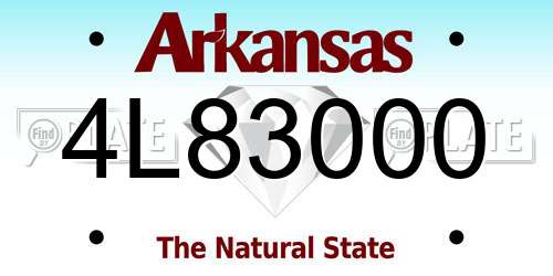 4L83000 Arkansas License Plate
