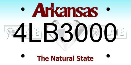 4LB3000 Arkansas License Plate