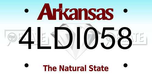4LDI058 Arkansas License Plate