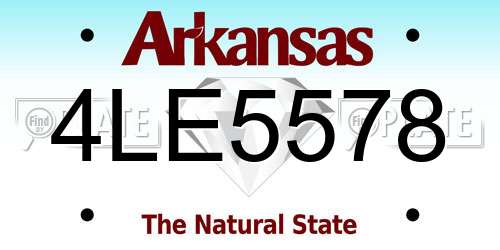 4LE5578 Arkansas License Plate