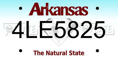 4LE5825 Arkansas License Plate