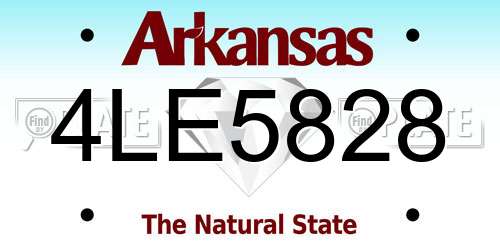 4LE5828 Arkansas License Plate