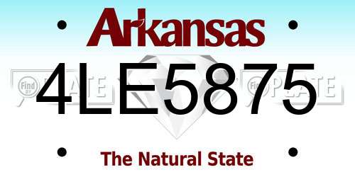 4LE5875 Arkansas License Plate