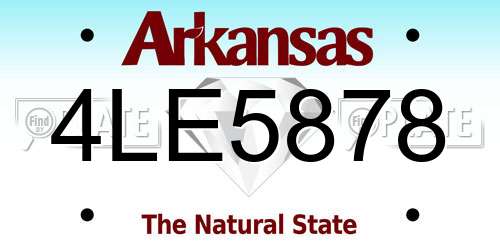 4LE5878 Arkansas License Plate