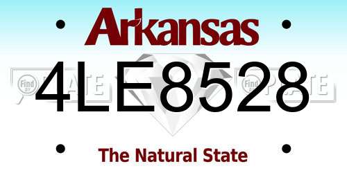 4LE8528 Arkansas License Plate