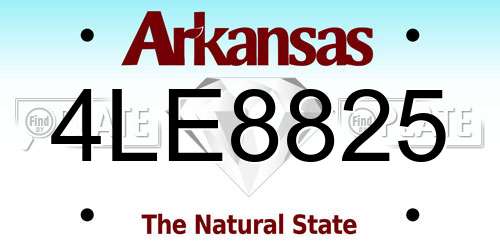 4LE8825 Arkansas License Plate
