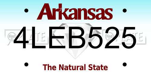4LEB525 Arkansas License Plate