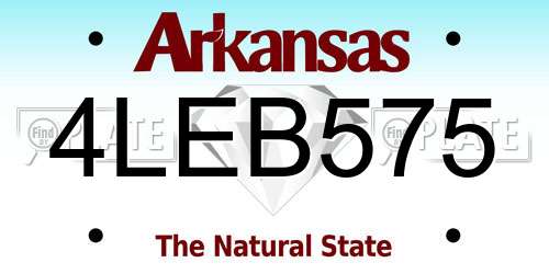 4LEB575 Arkansas License Plate