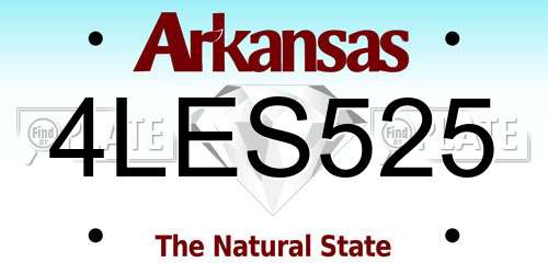 4LES525 Arkansas License Plate