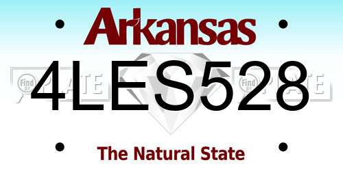 4LES528 Arkansas License Plate