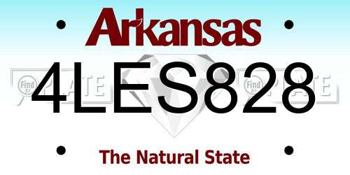 4LES828 Arkansas License Plate