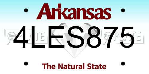 4LES875 Arkansas License Plate