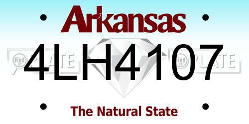 4LH4107 Arkansas License Plate