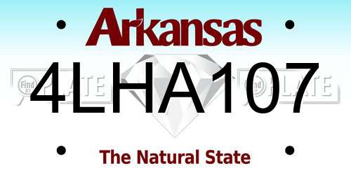 4LHA107 Arkansas License Plate