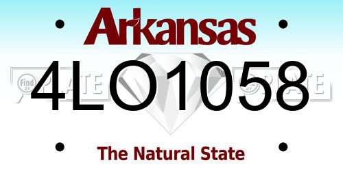 4LO1058 Arkansas License Plate