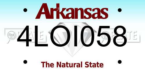 4LOI058 Arkansas License Plate