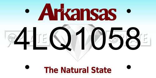 4LQ1058 Arkansas License Plate