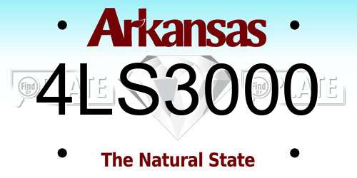 4LS3000 Arkansas License Plate