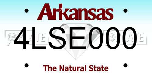 4LSE000 Arkansas License Plate