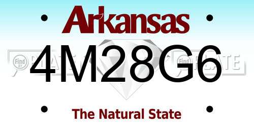 4M28G6 Arkansas License Plate