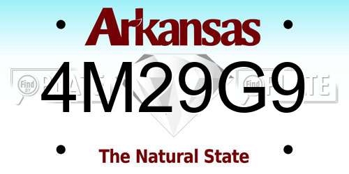 4M29G9 Arkansas License Plate
