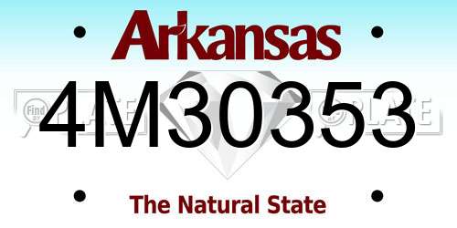 4M30353 Arkansas License Plate