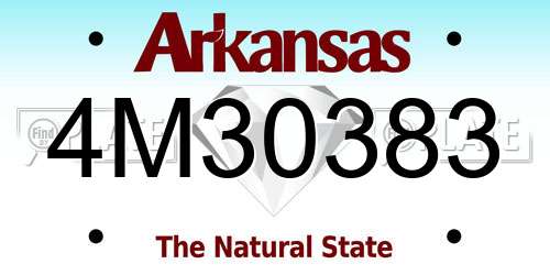 4M30383 Arkansas License Plate
