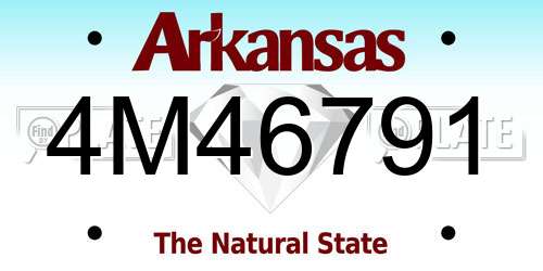 4M46791 Arkansas License Plate