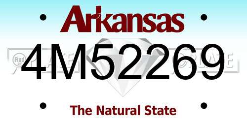 4M52269 Arkansas License Plate