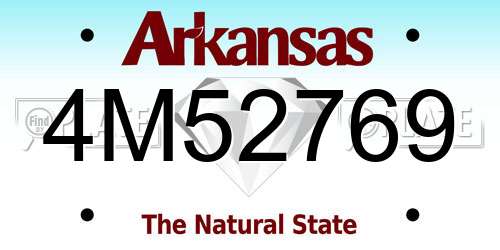4M52769 Arkansas License Plate
